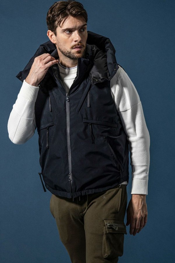 画像7: 1piu1uguale3 RELAX ウノピゥウノウグァーレトレ リラックス × +phenix スタンドネックダウンベスト WINDSTOPPER プロダクト by GORE-TEX LABS /ウィンドストッパー/ゴアテックス{-BEA} (7)
