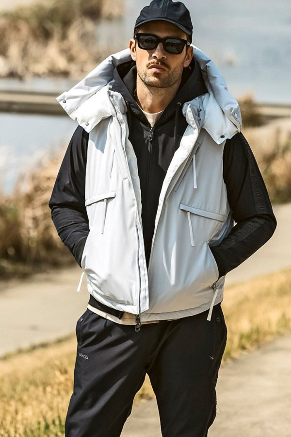 画像11: 1piu1uguale3 RELAX ウノピゥウノウグァーレトレ リラックス × +phenix スタンドネックダウンベスト WINDSTOPPER プロダクト by GORE-TEX LABS /ウィンドストッパー/ゴアテックス{-BEA} (11)