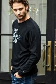 画像2: {SOLD}1piu1uguale3 RELAX ウノピゥウノウグァーレトレ リラックス グラデーションフロッキーロゴロングTシャツ{-BDA} (2)