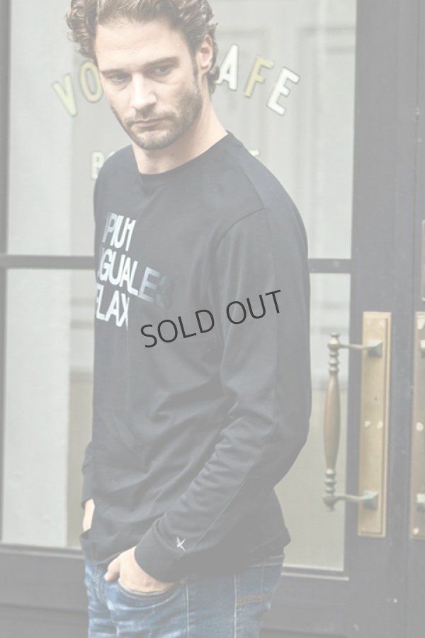 画像2: {SOLD}1piu1uguale3 RELAX ウノピゥウノウグァーレトレ リラックス グラデーションフロッキーロゴロングTシャツ{-BDA} (2)