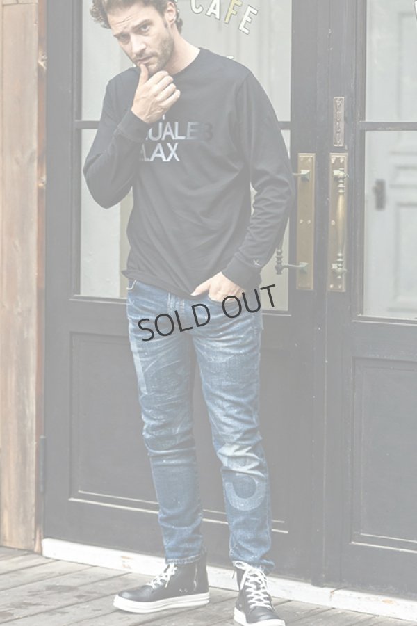 画像8: {SOLD}1piu1uguale3 RELAX ウノピゥウノウグァーレトレ リラックス グラデーションフロッキーロゴロングTシャツ{-BDA} (8)