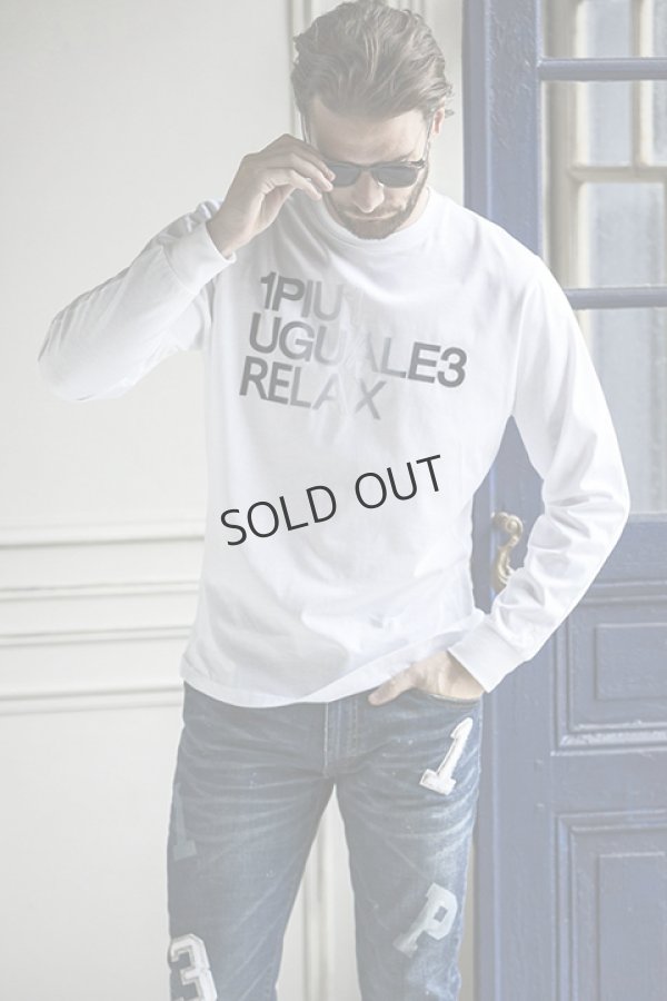 画像7: {SOLD}1piu1uguale3 RELAX ウノピゥウノウグァーレトレ リラックス グラデーションフロッキーロゴロングTシャツ{-BDA} (7)