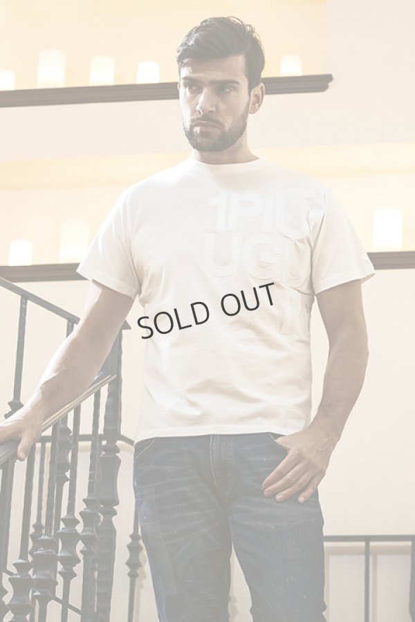 画像5: {SOLD}1piu1uguale3 RELAX ウノピゥウノウグァーレトレ リラックス フェイクレザーロゴ半袖Tシャツ{-BDA} (5)