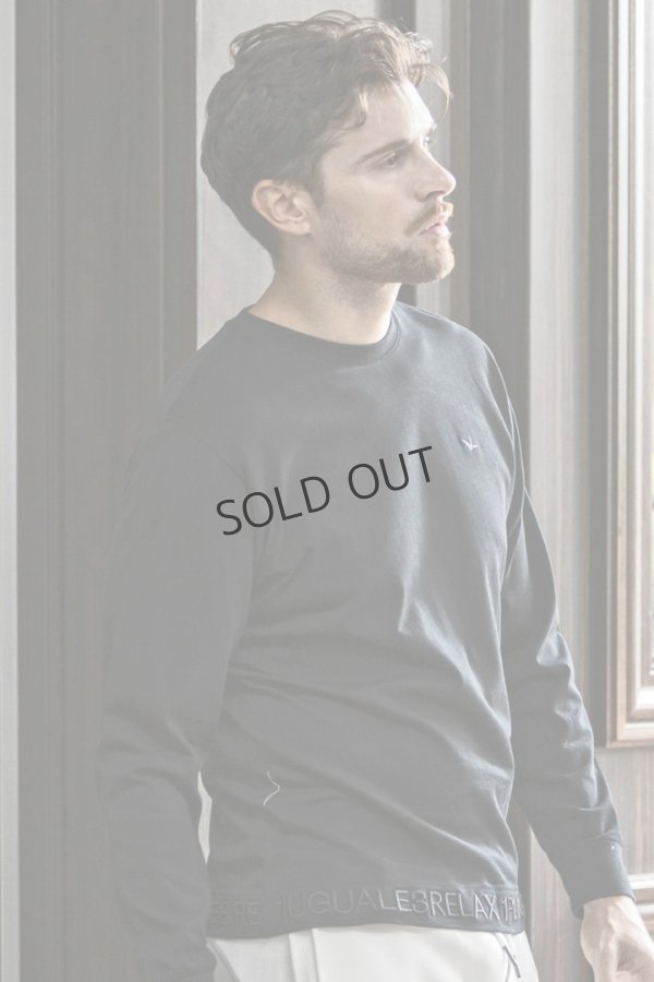 画像2: {SOLD}1piu1uguale3 RELAX ウノピゥウノウグァーレトレ リラックス ヘム刺繍ロゴロングTシャツ{-BES} (2)