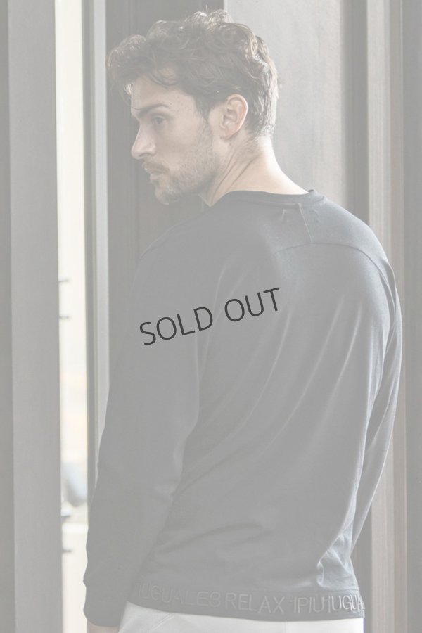 画像4: {SOLD}1piu1uguale3 RELAX ウノピゥウノウグァーレトレ リラックス ヘム刺繍ロゴロングTシャツ{-BES} (4)