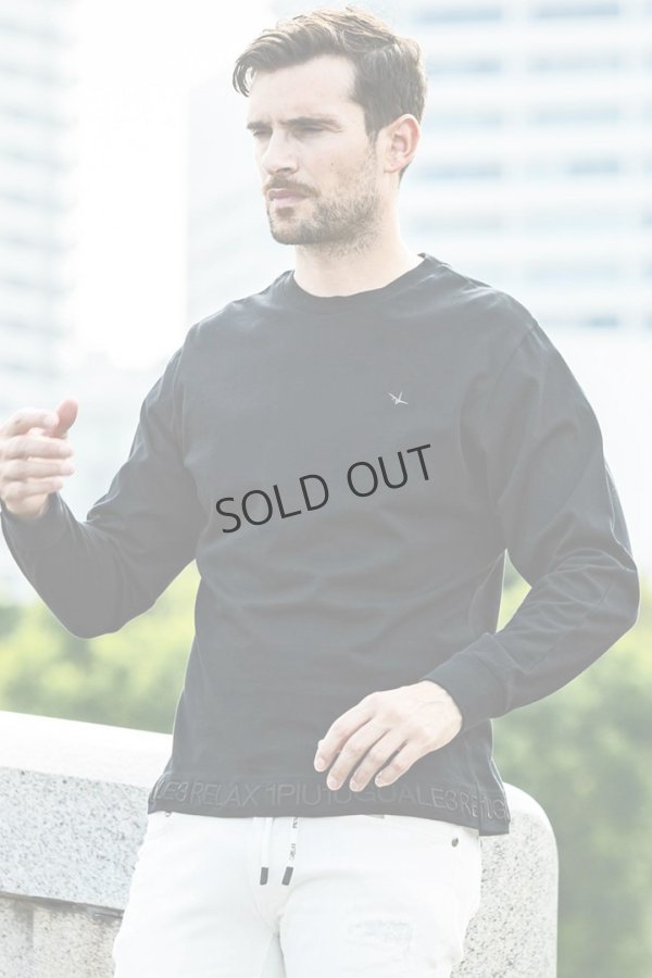 画像8: {SOLD}1piu1uguale3 RELAX ウノピゥウノウグァーレトレ リラックス ヘム刺繍ロゴロングTシャツ{-BES} (8)