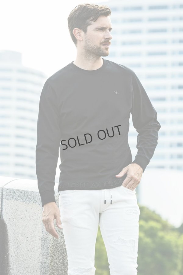 画像13: {SOLD}1piu1uguale3 RELAX ウノピゥウノウグァーレトレ リラックス ヘム刺繍ロゴロングTシャツ{-BES} (13)