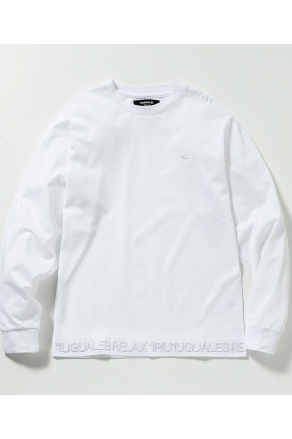 画像9: 【 30%OFF セール8,910円→6,237円】 1piu1uguale3 RELAX ウノピゥウノウグァーレトレ リラックス ヘム刺繍ロゴロングTシャツ{-BES} (9)