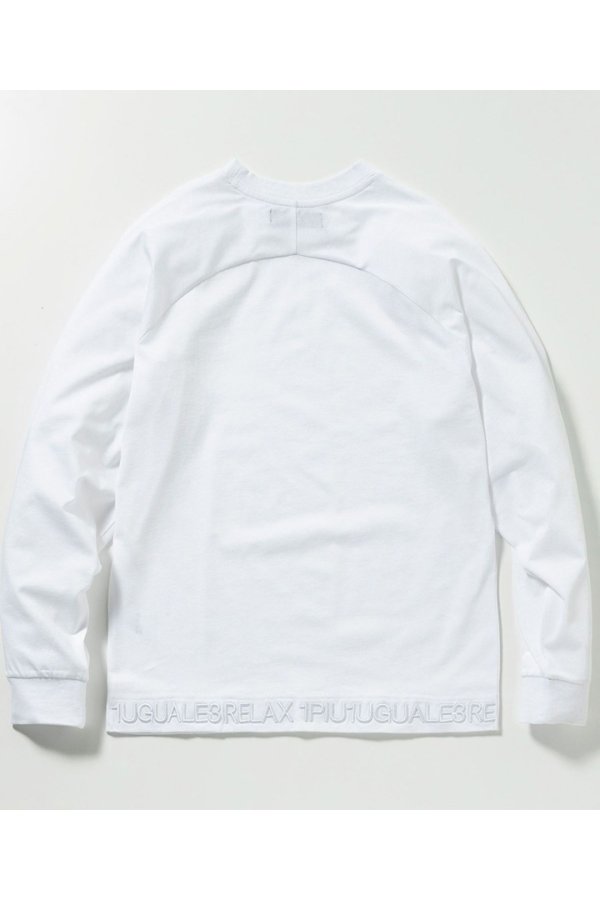 画像10: 【 30%OFF セール8,910円→6,237円】 1piu1uguale3 RELAX ウノピゥウノウグァーレトレ リラックス ヘム刺繍ロゴロングTシャツ{-BES} (10)