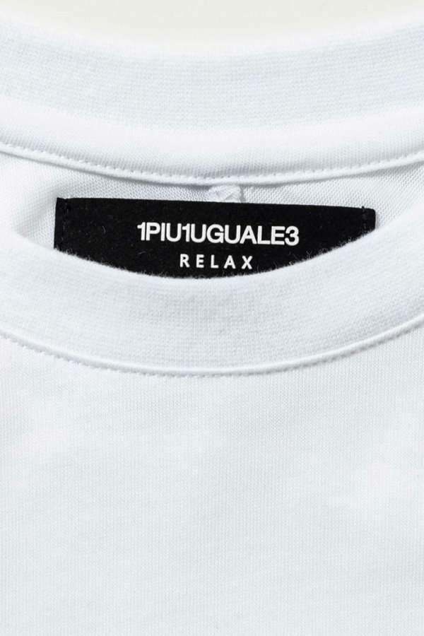 画像12: 【 30%OFF セール8,910円→6,237円】 1piu1uguale3 RELAX ウノピゥウノウグァーレトレ リラックス ヘム刺繍ロゴロングTシャツ{-BES} (12)