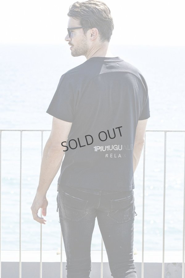 画像6: {SOLD}1piu1uguale3 RELAX ウノピゥウノウグァーレトレ リラックス ラインストーンバックサイドロゴ半袖Tシャツ{-BES} (6)