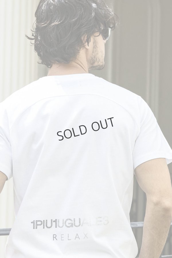 画像6: {SOLD}1piu1uguale3 RELAX ウノピゥウノウグァーレトレ リラックス ラインストーンバックサイドロゴ半袖Tシャツ{-BES} (6)