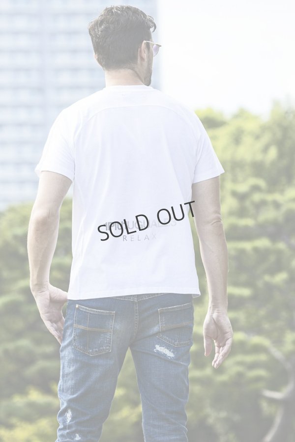 画像8: {SOLD}1piu1uguale3 RELAX ウノピゥウノウグァーレトレ リラックス ラインストーンバックサイドロゴ半袖Tシャツ{-BES} (8)