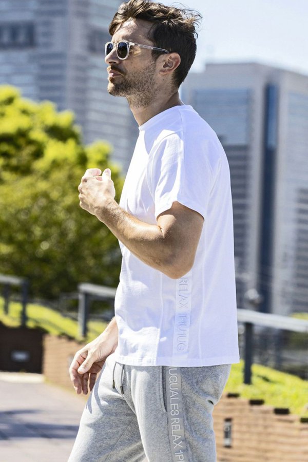 画像6: 【 30%OFF セール7,920円→5,544円】 1piu1uguale3 RELAX ウノピゥウノウグァーレトレ リラックス テープロゴ半袖Tシャツ{-BES} (6)