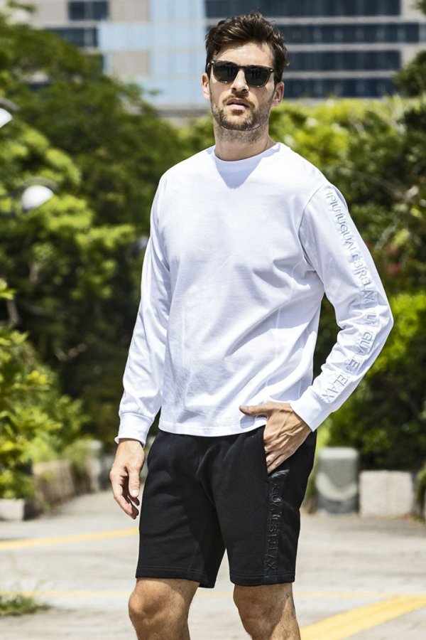 画像4: 1piu1uguale3 RELAX ウノピゥウノウグァーレトレ リラックス テープロゴロングTシャツ{-BES} (4)