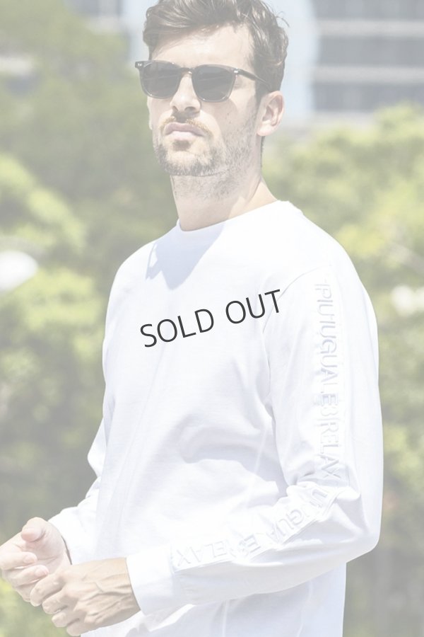 画像7: {SOLD}1piu1uguale3 RELAX ウノピゥウノウグァーレトレ リラックス テープロゴロングTシャツ{-BES} (7)