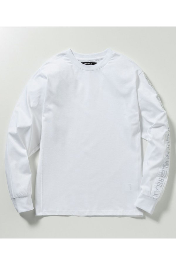 画像8: 1piu1uguale3 RELAX ウノピゥウノウグァーレトレ リラックス テープロゴロングTシャツ{-BES} (8)