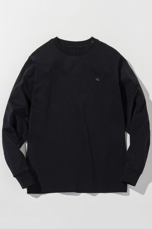 画像7: 1piu1uguale3 RELAX ウノピゥウノウグァーレトレ リラックス ラインストーンネックロゴロングTシャツ{-BEA} (7)