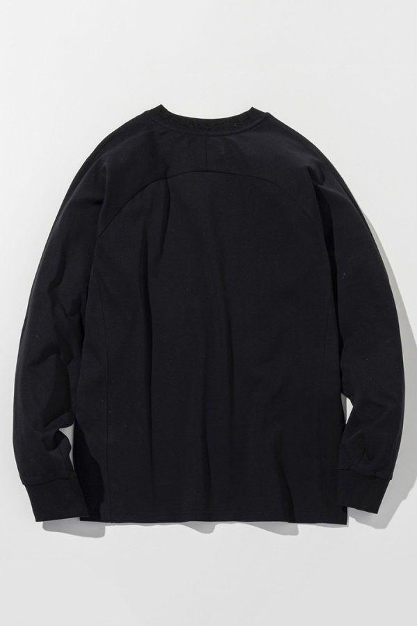 画像8: 1piu1uguale3 RELAX ウノピゥウノウグァーレトレ リラックス ラインストーンネックロゴロングTシャツ{-BEA} (8)