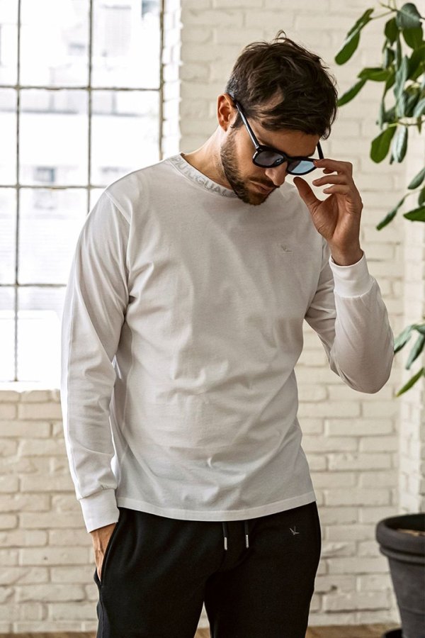 画像8: 1piu1uguale3 RELAX ウノピゥウノウグァーレトレ リラックス ラインストーンネックロゴロングTシャツ{-BEA} (8)