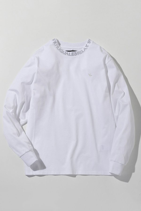 画像9: 1piu1uguale3 RELAX ウノピゥウノウグァーレトレ リラックス ラインストーンネックロゴロングTシャツ{-BEA} (9)