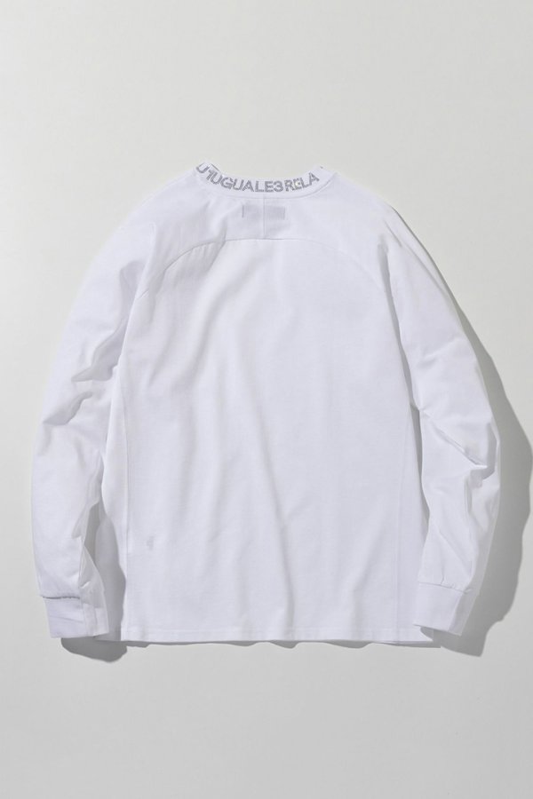 画像10: 1piu1uguale3 RELAX ウノピゥウノウグァーレトレ リラックス ラインストーンネックロゴロングTシャツ{-BEA} (10)