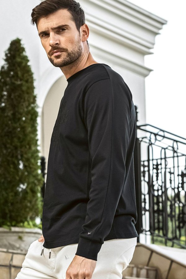 画像2: 1piu1uguale3 RELAX ウノピゥウノウグァーレトレ リラックス ツイルロゴアップリケロングTシャツ{-BFS} (2)