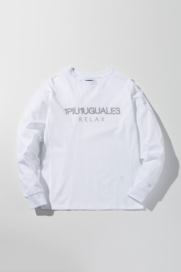 画像1: 1piu1uguale3 RELAX ウノピゥウノウグァーレトレ リラックス スタッズロゴロングTシャツ{-BFA} (1)
