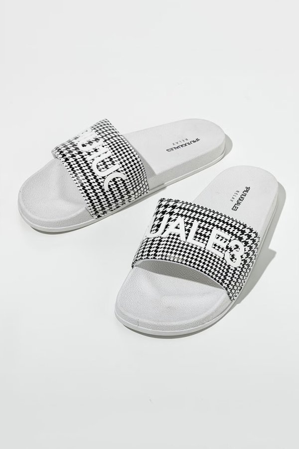 画像1: 1piu1uguale3 RELAX ウノピゥウノウグァーレトレ リラックス グレンチェックシャワーサンダル{USZ-26010-BFS} (1)