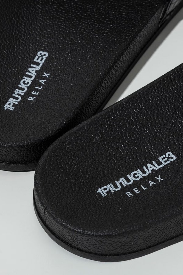 画像2: 1piu1uguale3 RELAX ウノピゥウノウグァーレトレ リラックス ロゴ刺繍シャワーサンダル{USZ-26011-BFS} (2)