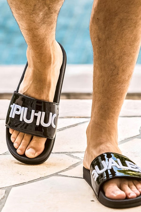 画像4: 1piu1uguale3 RELAX ウノピゥウノウグァーレトレ リラックス ロゴ刺繍シャワーサンダル{USZ-26011-BFS} (4)