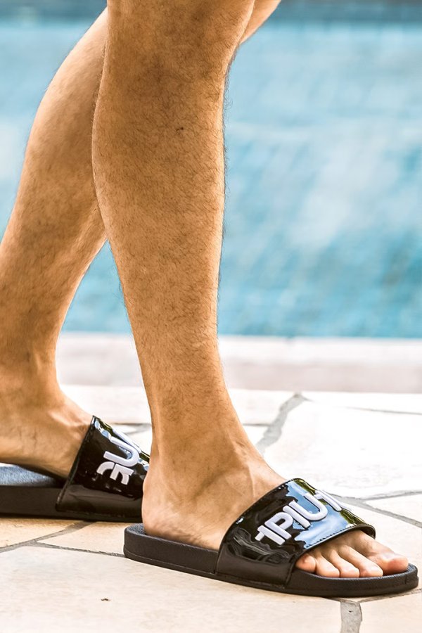 画像5: 1piu1uguale3 RELAX ウノピゥウノウグァーレトレ リラックス ロゴ刺繍シャワーサンダル{USZ-26011-BFS} (5)