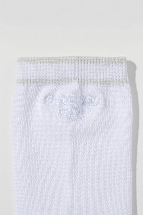 画像2: 1piu1uguale3 RELAX ウノピゥウノウグァーレトレ リラックス ロゴ刺繍クルーソックス{-BEA} (2)
