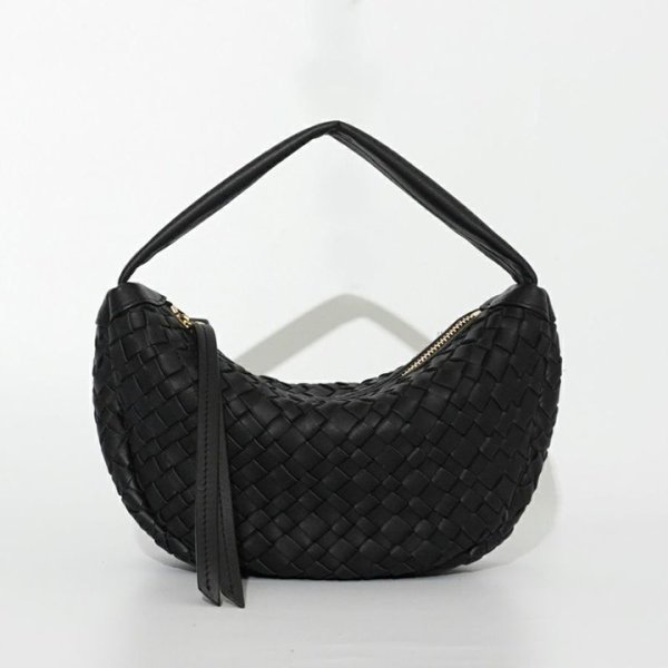 画像1:  ★先行予約商品★  VIOLAd'ORO ヴィオラドーロ MIRO レザーメッシュ三日月バッグ{-BFS} (1)