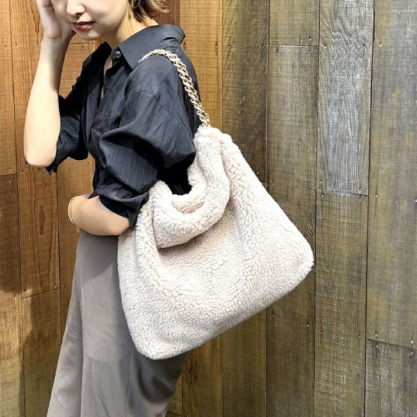 画像3: VIOLAd'ORO ヴィオラドーロ ELMO FUR BAG{-BEA} (3)