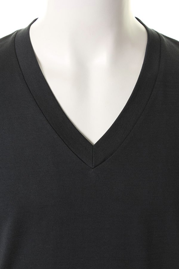 画像4: 【 30%OFF セール16,500円→11,550円】 T' ティー "GIZA45" Egyptian Organic Cotton series Vee Nack Short Sleeve BASIC (K621){-AHS} (4)