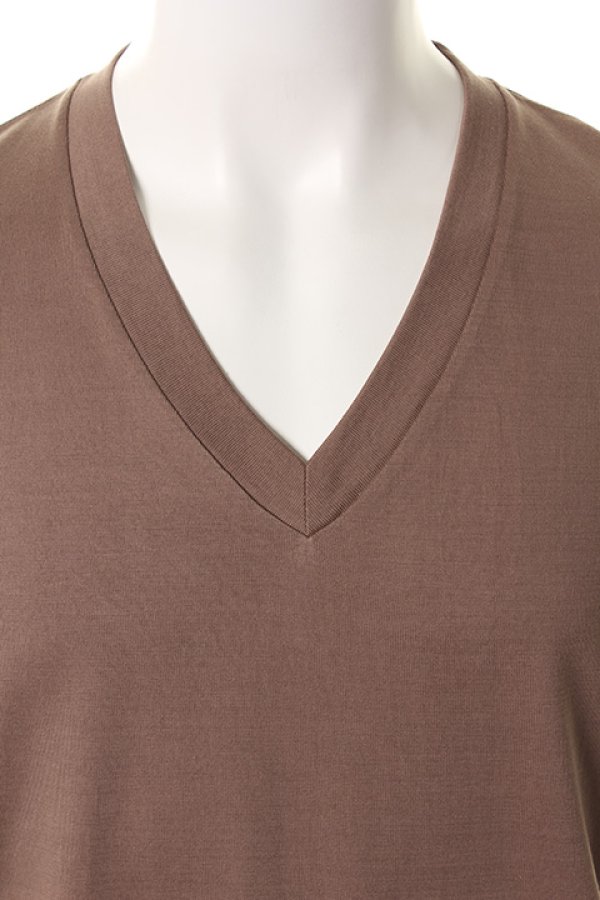 画像4: 【 30%OFF セール16,500円→11,550円】 T' ティー "GIZA45" Egyptian Organic Cotton series Vee Nack Short Sleeve BASIC (K621){-AHS} (4)