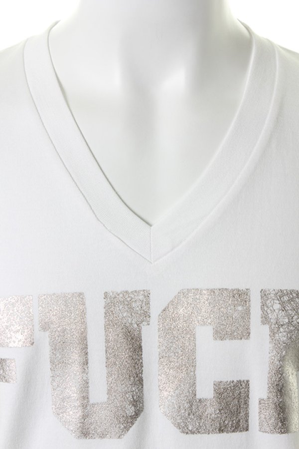 画像4: 【 30%OFF セール46,200円→32,340円】 T' ティー 【THE SECRET COLLABORATION ART series 歴清社×T' “GOLD＆PLATINUM” TEE】Vee Neck Short Sleeve BASIC（K621）{-AHS} (4)