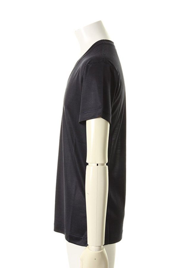 画像3: 【 30%OFF セール44,000円→30,800円】 T' ティー EXQUISITE "SPUN SILK 100％ TOP DYED MELANGE YARN series Vee Neck Short Sleeve BASIC{-AGS} (3)
