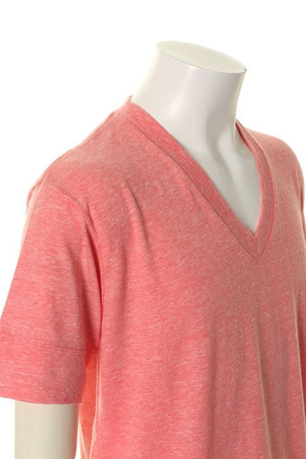 画像5: 【 30%OFF セール13,750円→9,625円】 T' ティー RELAX "BREND 3MIX YARN" BALL&BIO WASH series Vee Neck Short Sleeve BASIC{-AGS} (5)