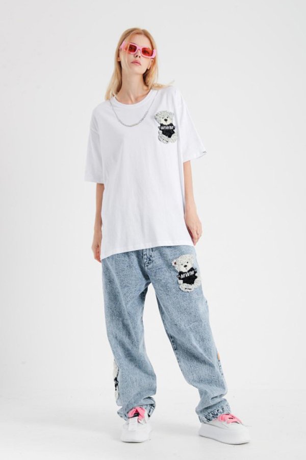 画像3: {お取り寄せ}MOD WAVE MOVEMENT モッドウェイブムーブメント TEDDY T-SHIRT{-BES}{E-} (3)