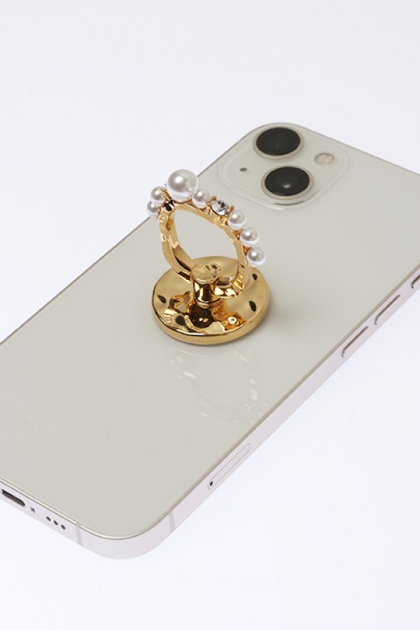 画像4: 【 30%OFF セール13,200円→9,240円】 VINTAGE HOLLYWOOD ビンテージハリウッド Pearl wave Ring Phone Grip{-BCA} (4)