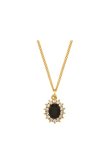 画像1: 【周年記念 24%OFF ｜19,800円→15,048円】 VINTAGE HOLLYWOOD ビンテージハリウッド Black Oval Stone Necklace{-BCA} (1)