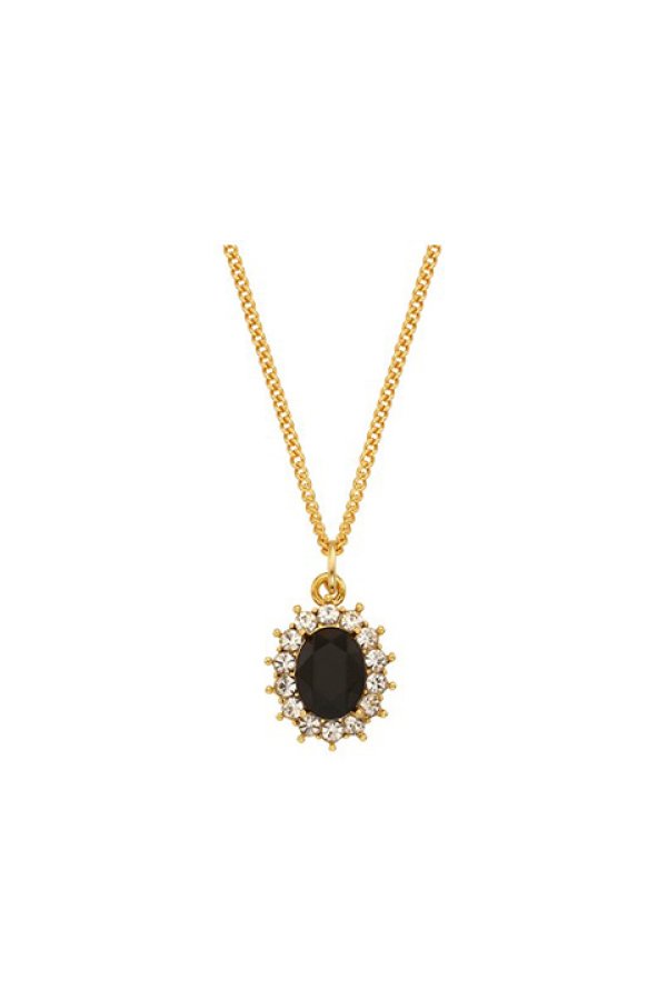 画像1: 【周年記念 24%OFF ｜19,800円→15,048円】 VINTAGE HOLLYWOOD ビンテージハリウッド Black Oval Stone Necklace{-BCA} (1)