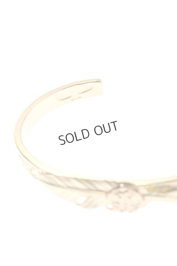 画像3: {SOLD}Taro Washimi タロウ ワシミ 鷲見太郎 K18 M arabesque design 5mm bangle/feather/flower metal{-BJA} (3)