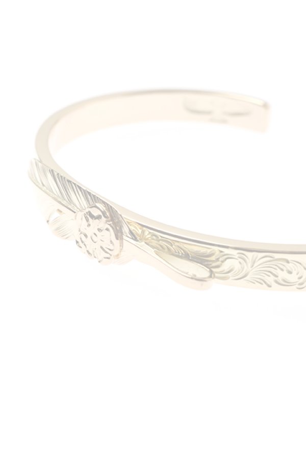 画像4:  {SOLD} Taro Washimi タロウ ワシミ 鷲見太郎 K18 M arabesque design 5mm bangle/feather/flower metal {-BJA}  :WT-202010-05-F  (4)