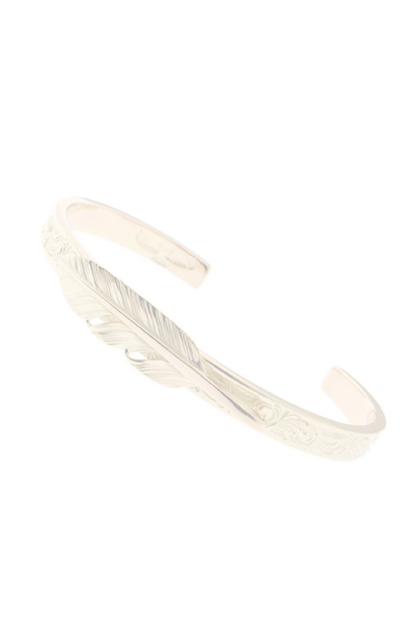 画像1:  {SOLD} Taro Washimi タロウ ワシミ 鷲見太郎 K18 M arabesque design 5mm bangle/feather {-BJA}  :WT-202010-06-F  (1)