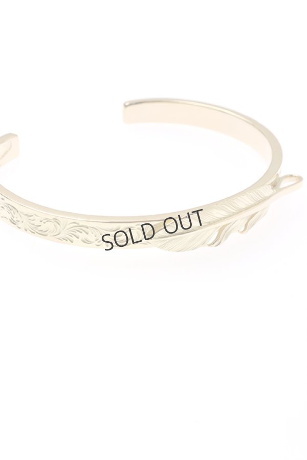 画像4: {SOLD}Taro Washimi タロウ ワシミ 鷲見太郎 K18 M arabesque design 5mm bangle/feather{-BJA} (4)