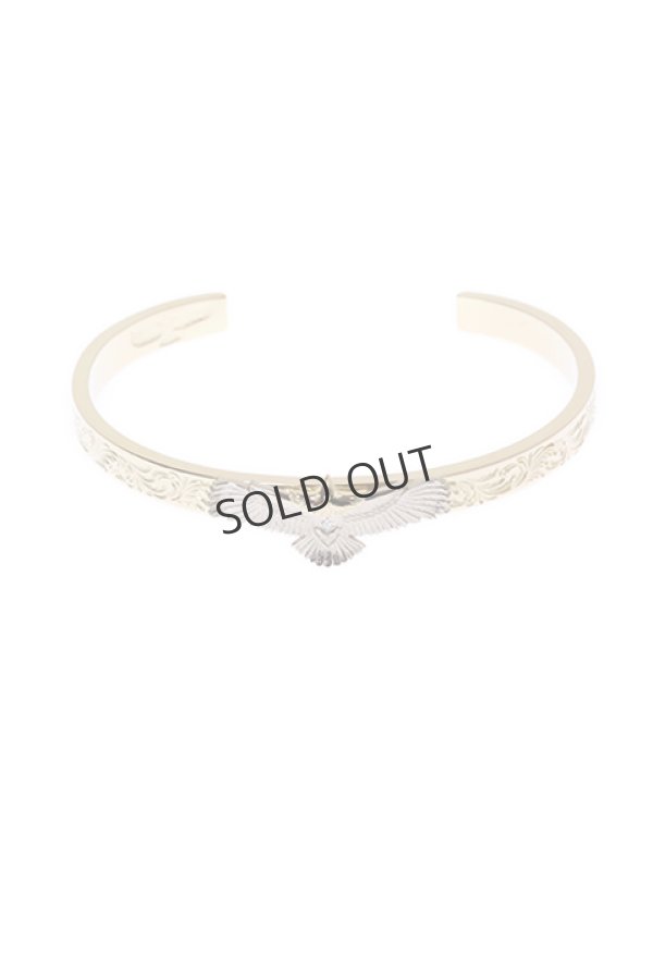 画像2: {SOLD}Taro Washimi タロウ ワシミ 鷲見太郎 K18 M arabesque design 5mm bangle/eagle/diamond{-BJA} (2)