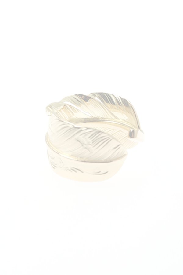 画像2:  {SOLD} Taro Washimi タロウ ワシミ 鷲見太郎 L K18 arabesque flight feather ring {-BJA}  :WT-202010-10-F  (2)